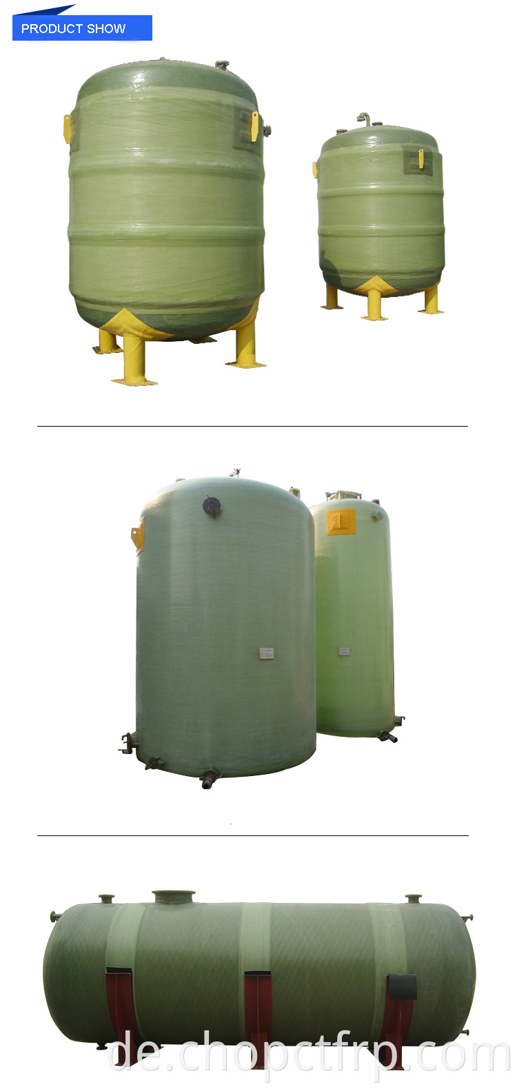 FRP -Drucktank für den Filterrechteck -Wasserspeichertank